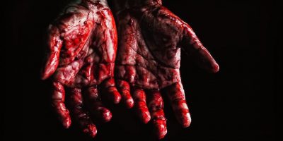 blood on hands