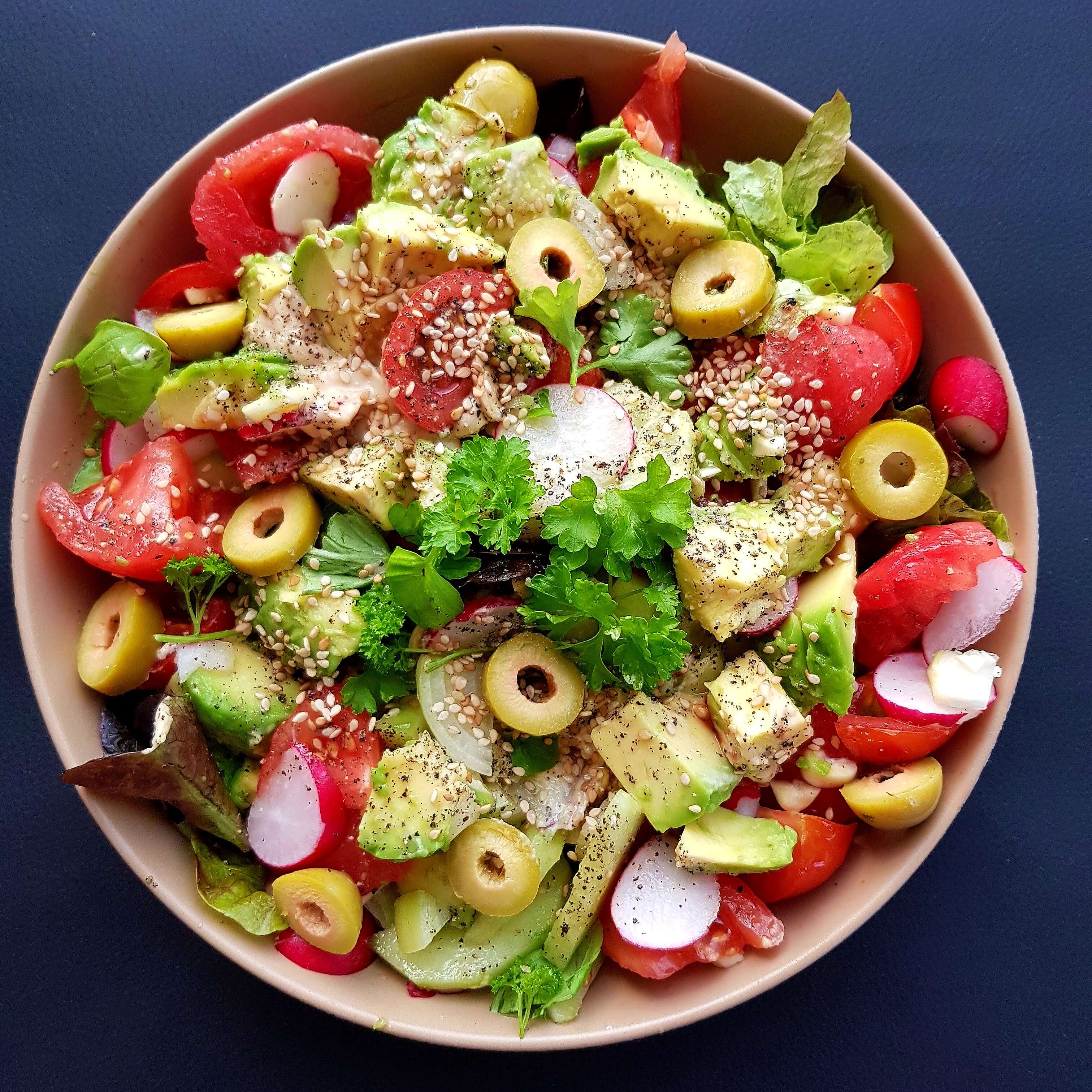 salad with olives